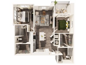 2 Bed, 2 Bath 3031 floor plan